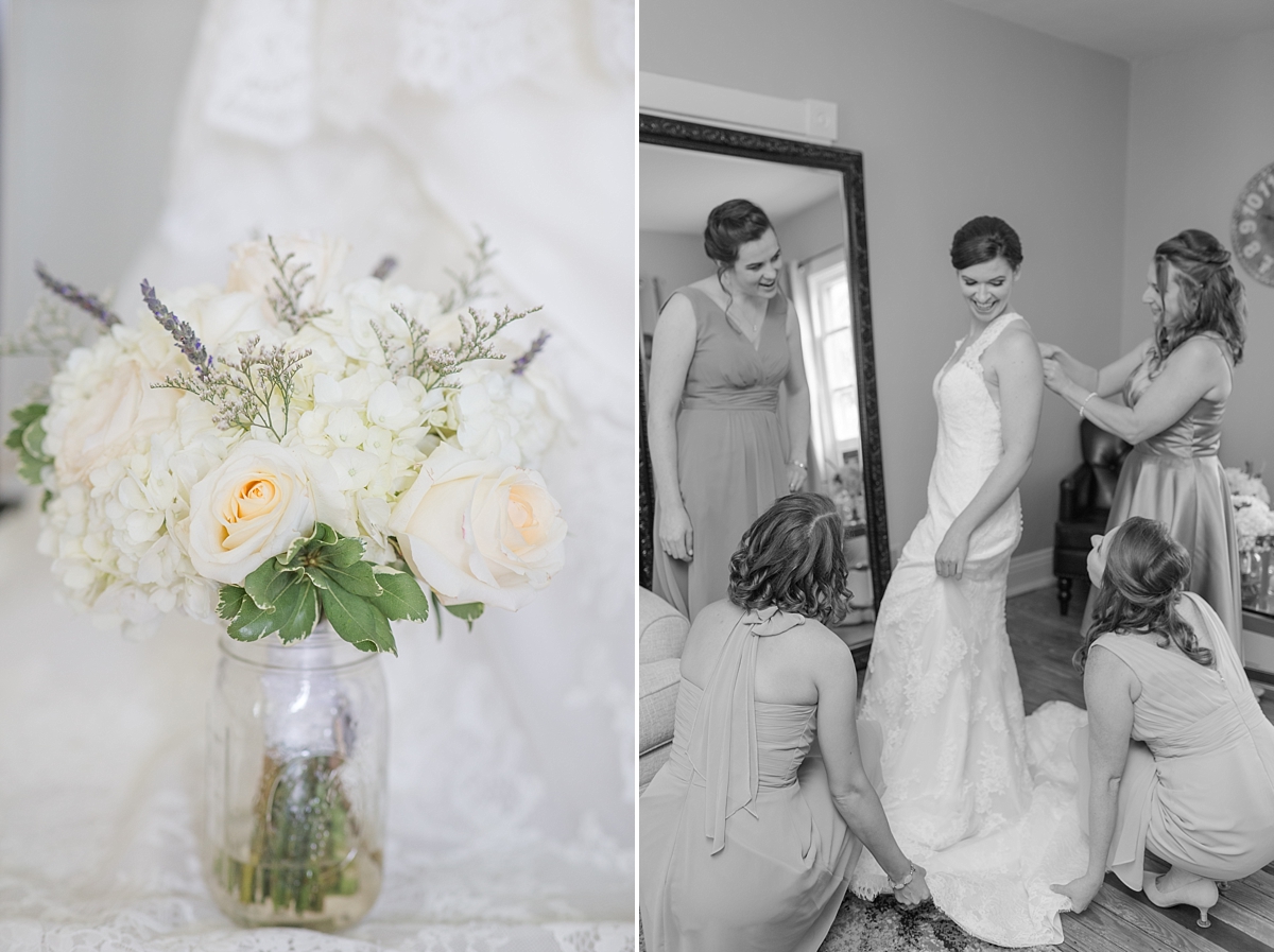 Bridal Bouquet and Bride Getting ready