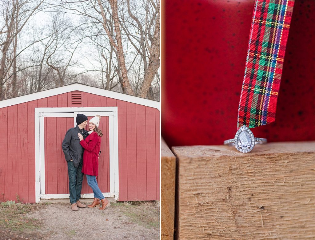 Couple photo at Red Barn and ring shot