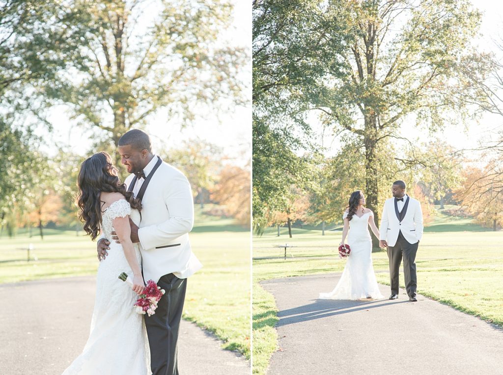 Bride and Groom Portraits at Galloping Hills Golf Course