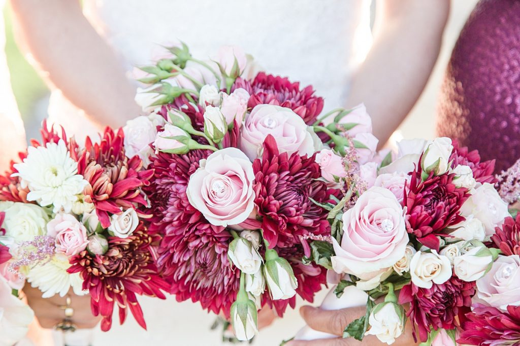 Pink and Burgundy Wedding Bouquets 