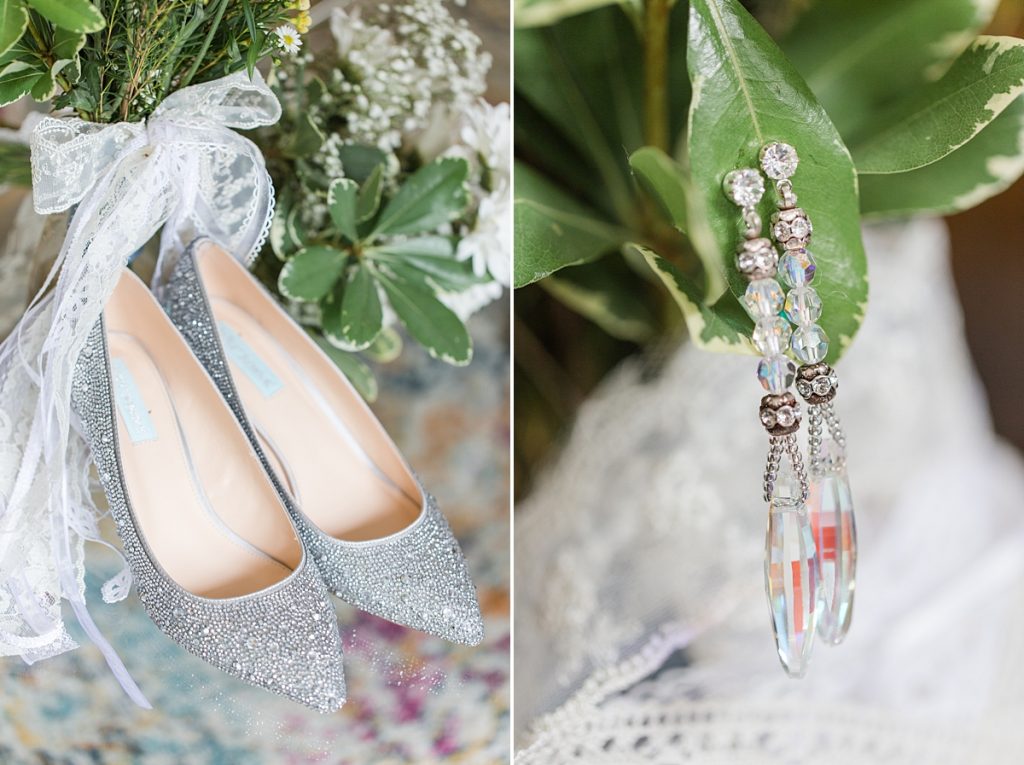 Bridal Shoes and Earrings
