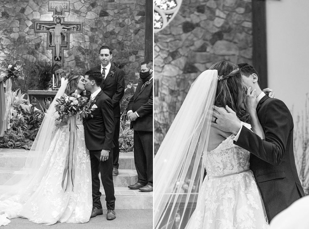 Bride and Groom Kiss