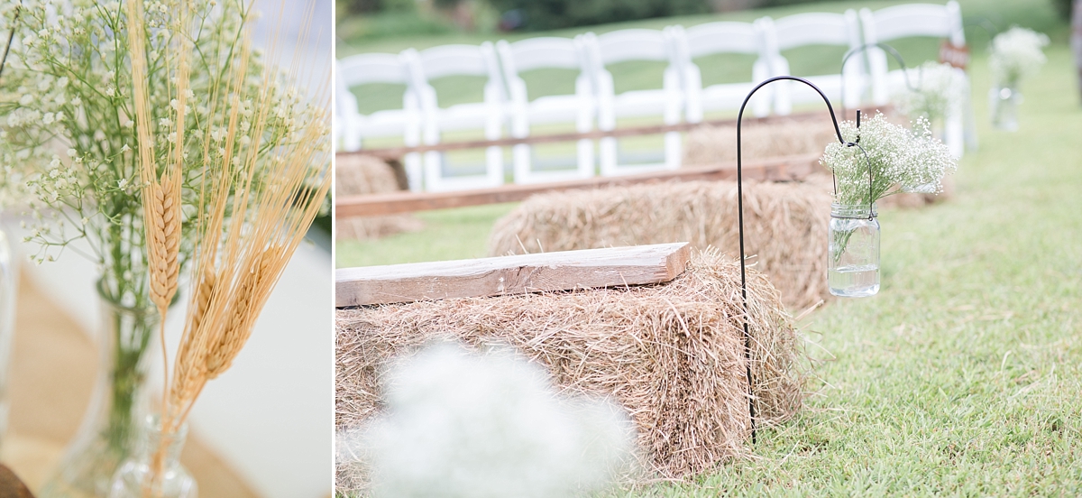 Hay seating for Barn Wedding