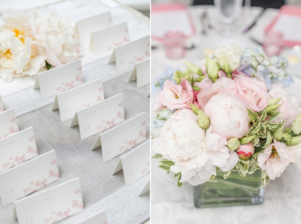 Peony Centerpiece and Place cards